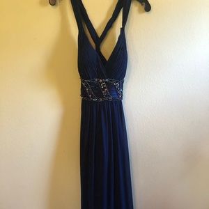La Femme Navy Sequin Dress